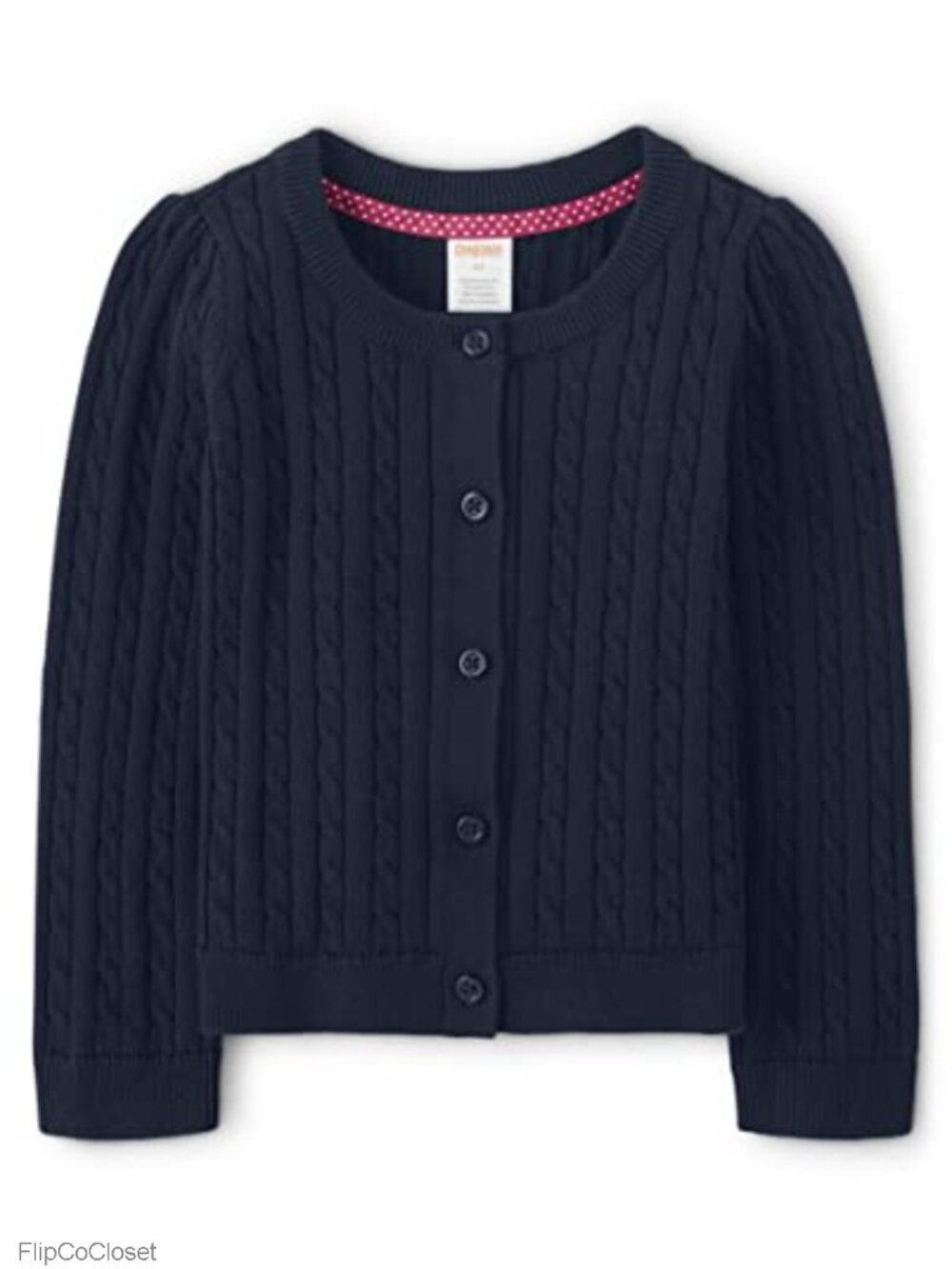 Girls Long Sleeve Button Front Cardigan Cable Knit Sweater